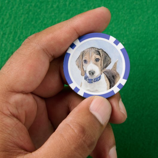 Beagle schilderen - Kute Original Dog Art Poker Chips (Hand)