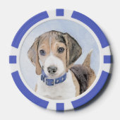 Beagle schilderen - Kute Original Dog Art Poker Chips (Voorkant)