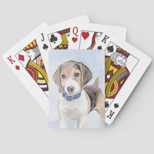 Beagle schilderen - Kute Original Dog Art Pokerkaarten (Achterkant)