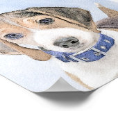 Beagle schilderen - Kute Original Dog Art Poster (Hoek)