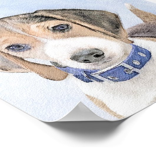 Beagle schilderen - Kute Original Dog Art Poster (Hoek)