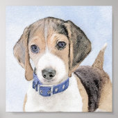 Beagle schilderen - Kute Original Dog Art Poster (Voorkant)