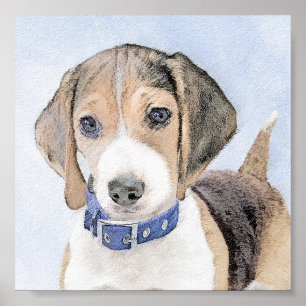 Beagle schilderen - Kute Original Dog Art Poster