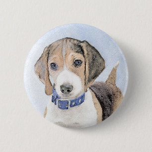Beagle schilderen - Kute Original Dog Art Ronde Button 5,7 Cm