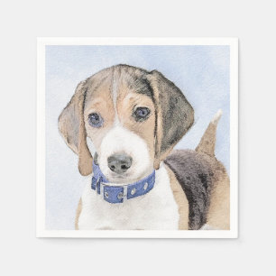 Beagle schilderen - Kute Original Dog Art Servet