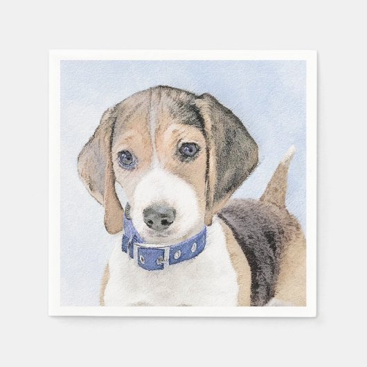 Beagle schilderen - Kute Original Dog Art Servet (Voorkant)