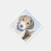 Beagle schilderen - Kute Original Dog Art Servet (Hoek)