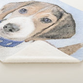 Beagle schilderen - Kute Original Dog Art Sherpa Deken (3/4)