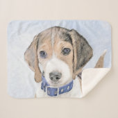 Beagle schilderen - Kute Original Dog Art Sherpa Deken (Voorkant (horizontaal))