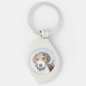 Beagle schilderen - Kute Original Dog Art Sleutelhanger (Voorkant)