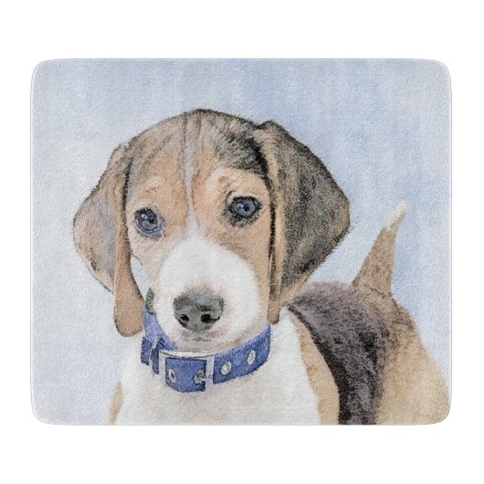 Beagle schilderen - Kute Original Dog Art Snijplank (Voorkant)