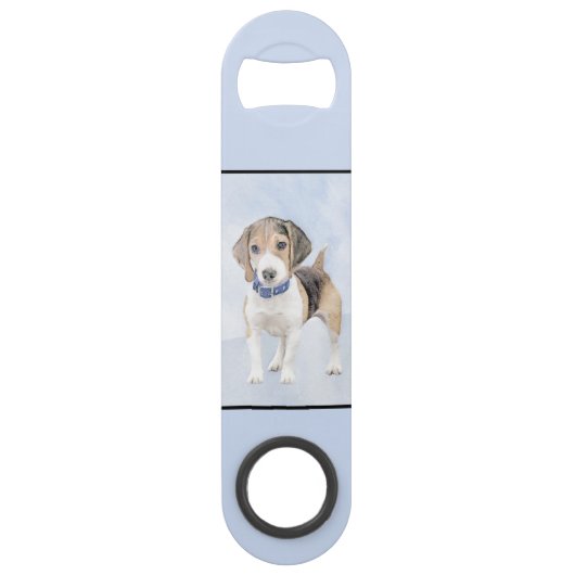 Beagle schilderen - Kute Original Dog Art Speed Flessenopener (Achterkant)