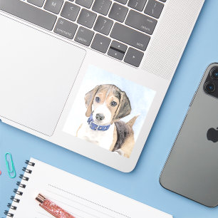Beagle schilderen - Kute Original Dog Art Sticker