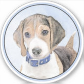 Beagle schilderen - Kute Original Dog Art Sticker (Voorkant)