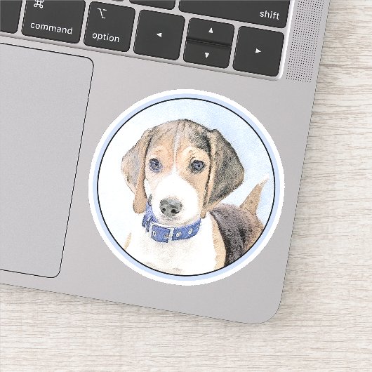 Beagle schilderen - Kute Original Dog Art Sticker (Detail)
