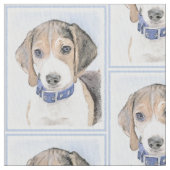 Beagle schilderen - Kute Original Dog Art Stof (Close Up)