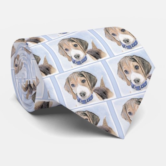 Beagle schilderen - Kute Original Dog Art Stropdas (Opgerold)