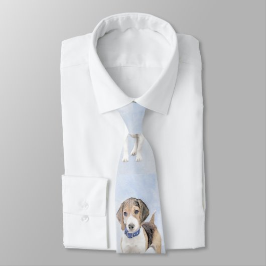 Beagle schilderen - Kute Original Dog Art Stropdas (Gebonden)