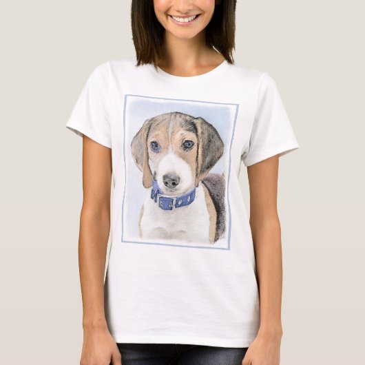 Beagle schilderen - Kute Original Dog Art T-shirt (Voorkant)