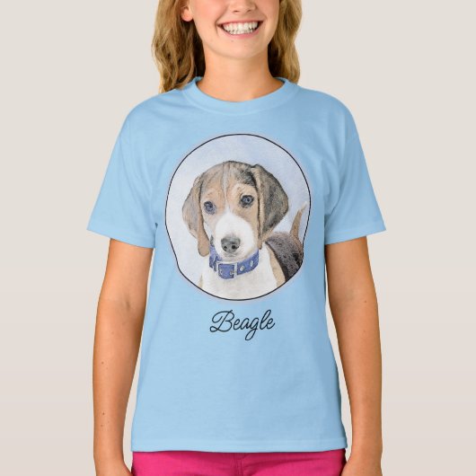 Beagle schilderen - Kute Original Dog Art T-Shirt (Voorkant)