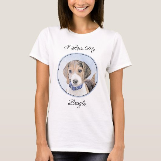 Beagle schilderen - Kute Original Dog Art T-shirt (Voorkant)
