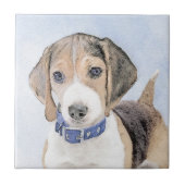 Beagle schilderen - Kute Original Dog Art Tegeltje (Voorkant)
