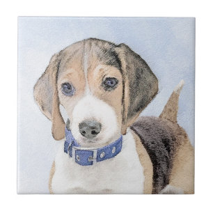 Beagle schilderen - Kute Original Dog Art Tegeltje