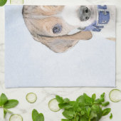 Beagle schilderen - Kute Original Dog Art Theedoek (Gevouwen)