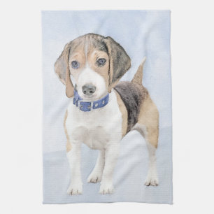 Beagle schilderen - Kute Original Dog Art Theedoek