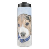 Beagle schilderen - Kute Original Dog Art Thermosbeker (Voorkant)