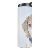 Beagle schilderen - Kute Original Dog Art Thermosbeker (Gedraaid links)