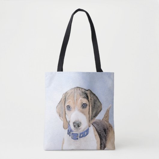 Beagle schilderen - Kute Original Dog Art Tote Bag (Voorkant)