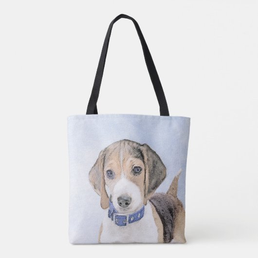 Beagle schilderen - Kute Original Dog Art Tote Bag (Achterkant)
