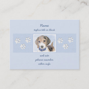 Beagle schilderen - Kute Original Dog Art Visitekaartje