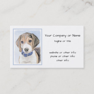 Beagle schilderen - Kute Original Dog Art Visitekaartje
