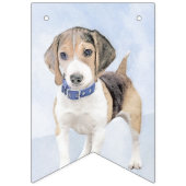 Beagle schilderen - Kute Original Dog Art Vlaggetjes (Tweede vlag)