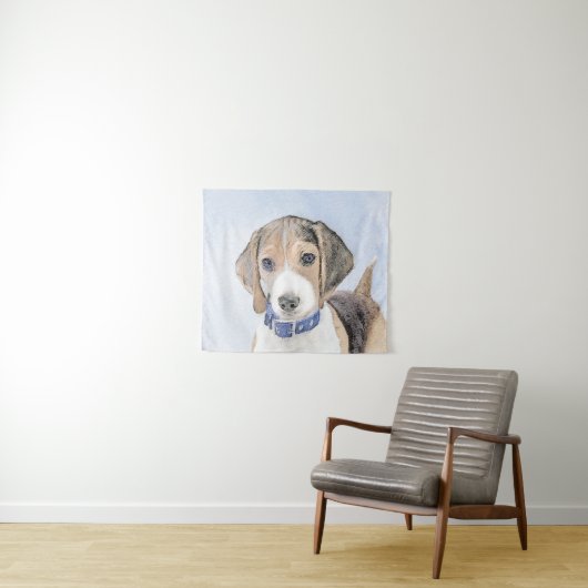 Beagle schilderen - Kute Original Dog Art Wandkleed (In Situ (horizontaal))