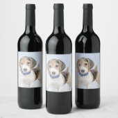 Beagle schilderen - Kute Original Dog Art Wijn Etiket (Flessen)
