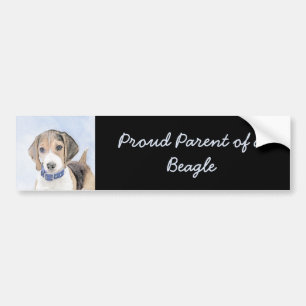 Beagle Schilderij - Lieve Originele Honden Kunst Bumpersticker