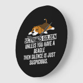 Beagle Silence is Golden Funny Dog Grote Klok (Hoek)