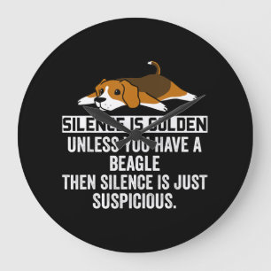 Beagle Silence is Golden Funny Dog Grote Klok