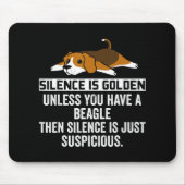 Beagle Silence is Golden Funny Dog Muismat (Voorkant)