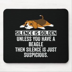Beagle Silence is Golden Funny Dog Muismat
