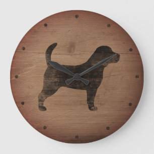 Beagle Silhouet Rustieke Stijl Grote Klok