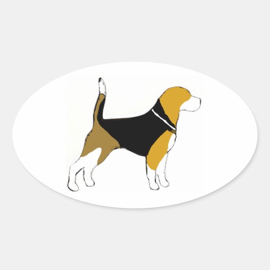 Beagle silhouet sticker (Voorkant)