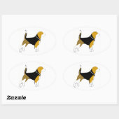 Beagle silhouet sticker (Vel)