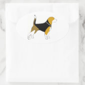 Beagle silhouet sticker (Tas)