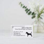 Beagle Silhouette Black en White Pet Visitekaartje (Staand voorkant)