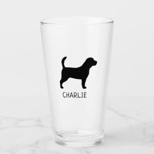 Beagle Silhouette gepersonaliseerd Hondenras Glas