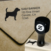 Beagle Silhouette Hondenliefhebber retouradres Rubberstempel
